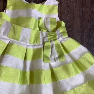 Abito Bambina Gymboree A Righe Con Fiocco In Duppioni – Blu Notte – Nuovo Con Etichette (Taglie Varie) - Foto 3
